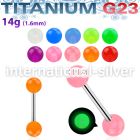ubbgl straight barbells titanium g23 with acrylic parts tongue