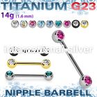 ubbnp2c6 titanium straight barbell 14g two forward gem balls