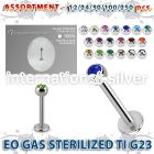 ublk485 eo gas sterilized piercing titanium g23 labret color crystal