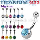 ubn1cg belly rings titanium g23 implant grade belly button
