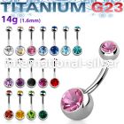 ubn2cg belly rings titanium g23 implant grade belly button