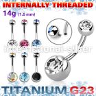 ubn2cgin titanium curved barbell internal threading balls