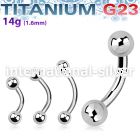 ubnb4 titanium curved barbell 14g two 4mm balls