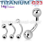 ubnb5 titanium curved barbell 14g two 5mm balls