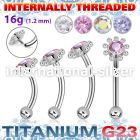 ubnbin16 titanium curvedbarbell flower top and ball internal