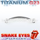 ubnebl titanium g23 snake eye piercing banana 3mm balls