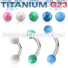 ubneop4 titanium curved barbell 16g 4mm synthetic opal balls