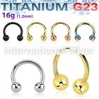 ucbeb4 titanium horseshoe 16g two 4mm balls