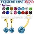 ugbnfr8 gold anodized titanium curved barbell ferido ball