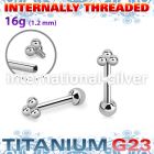 uhein14 titanium barbell internal threading triple balls
