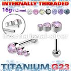 uhein18 titanium barbell descending press cz ball internal