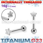 uhein1 titanium barbell internal threading 3mm star