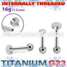 uhein2 titanium barbell internal threading 3mm 4mm round
