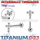 uhein50 titanium barbell cross bead balls ball internal