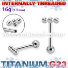 uhein53 titanium barbell 16g three balls ball internal