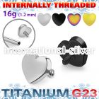 uhtin titanium 3mm flat heart shape design top for bars
