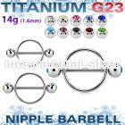 ujbnpe6 straight barbells titanium g23 implant grade nipple