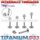 ulbb3in titanium labret stud internal threading 3mm ball