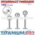 ulbb4si titanium internal labret stud 4mm ball