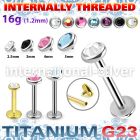 ulbin11 titanium labret internal threading 3 5 color crystal