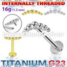 ulbin15 titanium labret stud 16g seven balls top internal