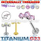 ulbin19 titanium labret stud descending prong cz internal