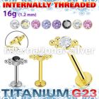 ulbin21 titanium labret six balls cluster press cz internal