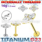 ulbin31 titanium labret stud 16g teardrop and cz internal