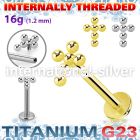 ulbin50 titanium labret stud 16g cross bead balls internal