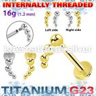 ulbin51 titanium labret stud four balls curve top internal