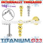 ulbin52 titanium labret stud descending bead balls internal