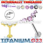 ulbin8 titanium labret internal threading 5 color cz