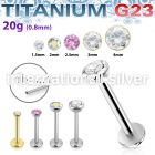 ulbpisz20 titanium labret stud 20g threadless push in top