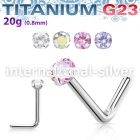 unlzr high polished titanium g23 nose stud 2mm cz stone