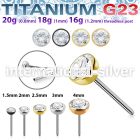 upinz titanium threadless push in top press fit cz