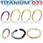 usgtsh11 pvd plating titanium hinged segment hoop cz side