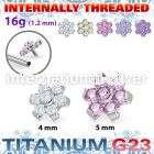 ushz5in titanium top part post seven round color cz
