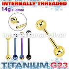 utbbsin pvd plating titanium 14g barbell balls internal