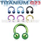 utcbb5 anodized titanium g23 circular barbell, 14g 5mm balls