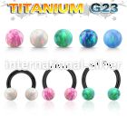 utcbop5 anodized titanium g23 circular barbell 5mm opal balls