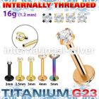 utlbin12 pvd plating titanium labret stud 16g cz internal