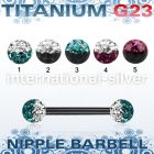utnpfr5e straight barbells anodized titanium g23 implant grade nipple