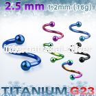 utspeb25 spirals twisters anodized titanium g23 implant grade eyebrow