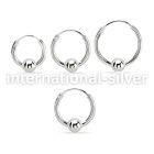 vbcr14s 925 silver ball closure earrings (1.6mm) with 4mm ball