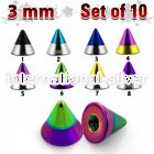 xcnmt3 loose body jewelry parts anodized surgical steel 316l belly button