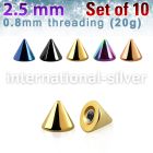 xcnt25xs anodized surgical steel body jewelry parts piercing