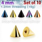 xcnt4s loose body jewelry parts anodized surgical steel 316l belly button