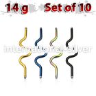 xinta14g loose body jewelry parts anodized surgical steel 316l belly button