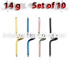 xintc14g loose body jewelry parts anodized surgical steel 316l belly button