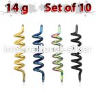 xintd14g loose body jewelry parts anodized surgical steel 316l belly button